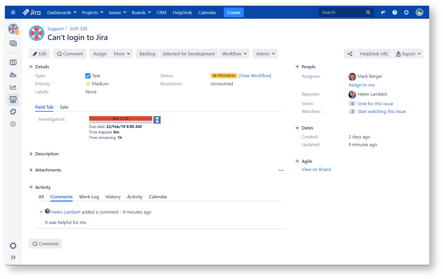 Assignee S View Issue Screen Help Desk For Jira 1 9 10